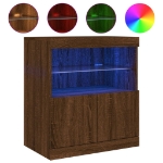 Credenza con Luci LED Rovere Marrone 60x37x67 cm