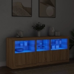 Credenza con Luci LED Rovere Sonoma 162x37x67 cm