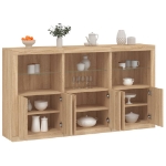 Credenza con Luci LED Rovere Sonoma 181,5x37x100 cm