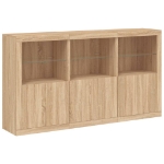 Credenza con Luci LED Rovere Sonoma 181,5x37x100 cm