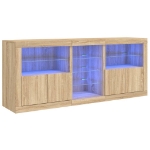 Credenza con Luci LED Rovere Sonoma 181,5x37x67 cm