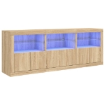 Credenza con Luci LED Rovere Sonoma 181,5x37x67 cm