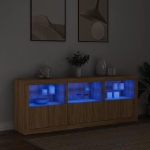 Credenza con Luci LED Rovere Sonoma 181,5x37x67 cm