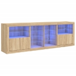 Credenza con Luci LED Rovere Sonoma 202x37x67 cm