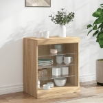 Credenza con Luci LED Rovere Sonoma 60,5x37x67 cm