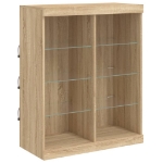 Credenza con Luci LED Rovere Sonoma 81x37x100 cm