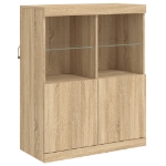 Credenza con Luci LED Rovere Sonoma 81x37x100 cm