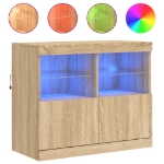 Credenza con Luci LED Rovere Sonoma 81x37x67 cm