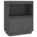 Credenza Grigia 60x34x75 cm in Legno Massello di Pino