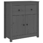 Credenza Grigia 70x35x80 cm in Legno Massello di Pino