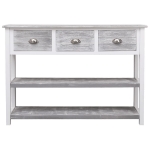 Credenza Grigio Antico 108x30x76 cm Legno Massello di Paulownia