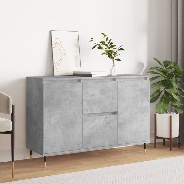 Credenza Grigio Cemento 104x35x70 cm in Legno Multistrato