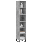 Credenza Grigio Cemento 34,5x32,5x180 cm in Legno Multistrato