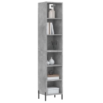 Credenza Grigio Cemento 34,5x32,5x180 cm in Legno Multistrato