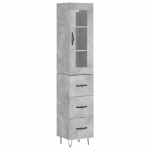 Credenza Grigio Cemento 34,5x34x180 cm in Legno Multistrato