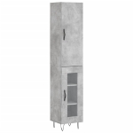 Credenza Grigio Cemento 34,5x34x180 cm in Legno Multistrato