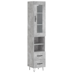 Credenza Grigio Cemento 34,5x34x180 cm in Legno Multistrato