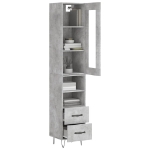 Credenza Grigio Cemento 34,5x34x180 cm in Legno Multistrato