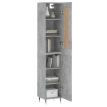 Credenza Grigio Cemento 34,5x34x180 cm in Legno Multistrato