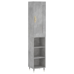 Credenza Grigio Cemento 34,5x34x180 cm in Legno Multistrato