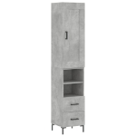 Credenza Grigio Cemento 34,5x34x180 cm in Legno Multistrato