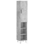 Credenza Grigio Cemento 34,5x34x180 cm in Legno Multistrato