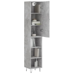 Credenza Grigio Cemento 34,5x34x180 cm in Legno Multistrato