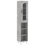 Credenza Grigio Cemento 34,5x34x180 cm in Legno Multistrato