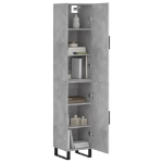 Credenza Grigio Cemento 34,5x34x180 cm in Legno Multistrato