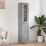 Credenza Grigio Cemento 34,5x34x180 cm in Legno Multistrato