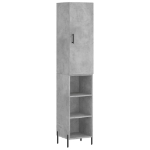 Credenza Grigio Cemento 34,5x34x180 cm in Legno Multistrato