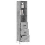 Credenza Grigio Cemento 34,5x34x180 cm in Legno Multistrato