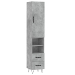 Credenza Grigio Cemento 34,5x34x180 cm in Legno Multistrato