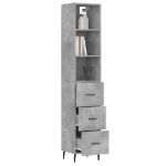 Credenza Grigio Cemento 34,5x34x180 cm in Legno Multistrato