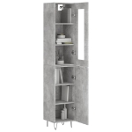 Credenza Grigio Cemento 34,5x34x180 cm in Legno Multistrato