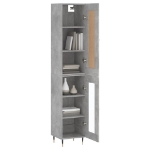 Credenza Grigio Cemento 34,5x34x180 cm in Legno Multistrato