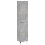 Credenza Grigio Cemento 34,5x34x180 cm in Legno Multistrato