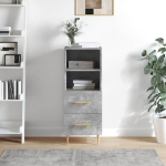 Credenza Grigio Cemento 34,5x34x90 cm in Legno Multistrato