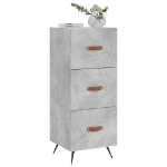 Credenza Grigio Cemento 34,5x34x90 cm in Legno Multistrato