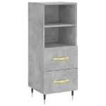 Credenza Grigio Cemento 34,5x34x90 cm in Legno Multistrato