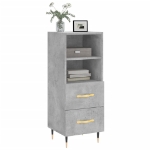 Credenza Grigio Cemento 34,5x34x90 cm in Legno Multistrato