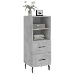 Credenza Grigio Cemento 34,5x34x90 cm in Legno Multistrato