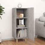 Credenza Grigio Cemento 34,5x34x90 cm in Legno Multistrato