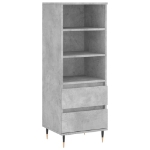 Credenza Grigio Cemento 40x36x110 cm in Legno Multistrato