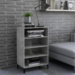 Credenza Grigio Cemento 57x35x90 cm in Legno Multistrato