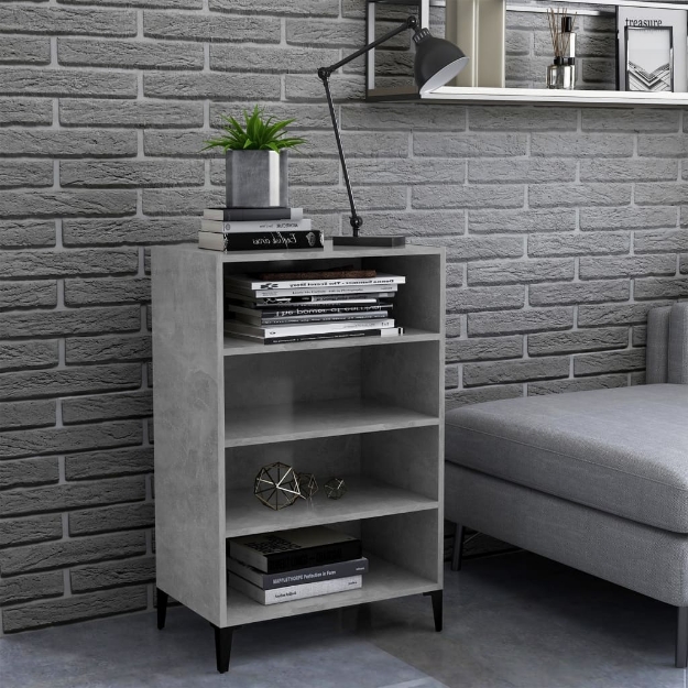 Credenza Grigio Cemento 57x35x90 cm in Legno Multistrato