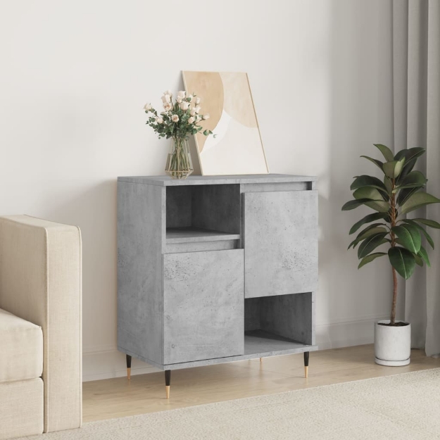 Credenza Grigio Cemento 60x35x70 cm in Legno Multistrato