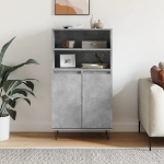 Credenza Grigio Cemento 60x36x110 cm in Legno Multistrato