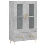 Credenza Grigio Cemento 69,5x31x115 cm in Legno Multistrato