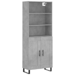 Credenza Grigio Cemento 69,5x34x180 cm in Legno Multistrato